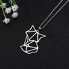 Cute Animal Fox Pendant Necklace Stainless Steel for Women Geometric