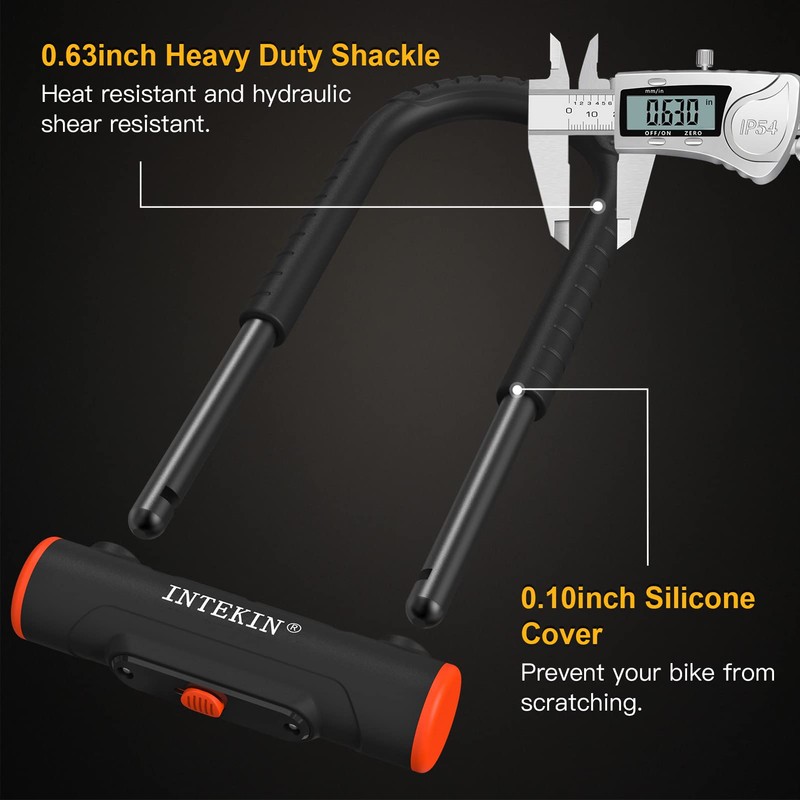 INTEKIN Bike U Lock Heavy Duty Bike Lock Bicycle Lock,
