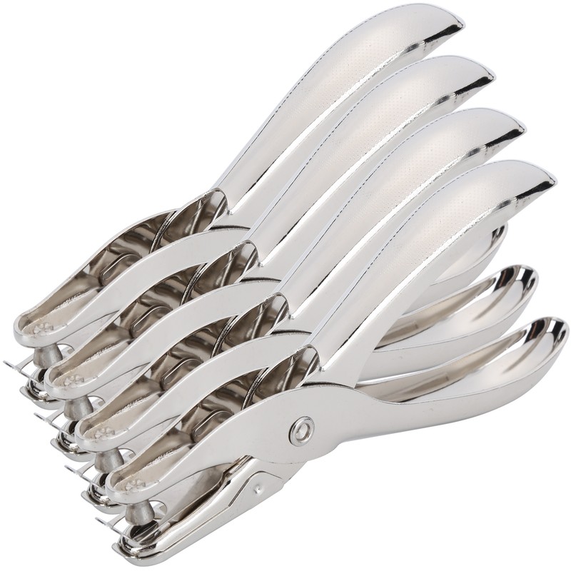 5Pcs Hole Punch HandHeld Single Side Classic Office Paper Ticket