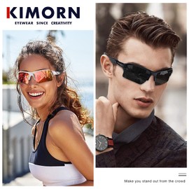 kimorn Sunglasses Men and Womens Polarized Sports Sun Glasses K1463 (Matte Black Frame Blue Lens)
