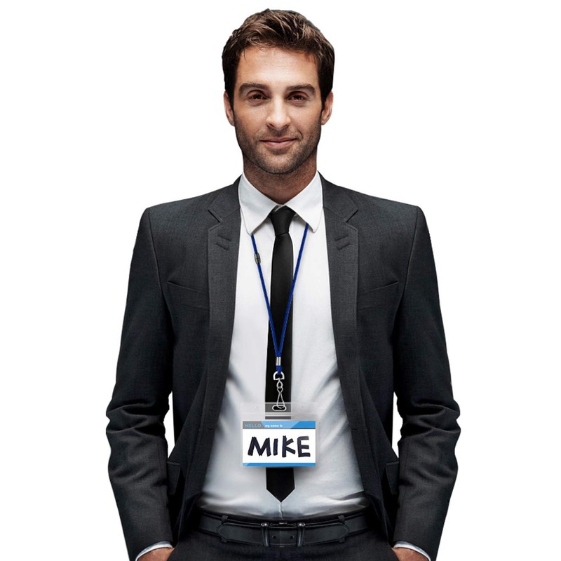 Horizontal ID Badge Holder with Breakaway Lanyards Clear Plastic Name