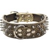 haoyueer Spiked Leather Dog Collar Bullet Rivets Studded 2 Inch