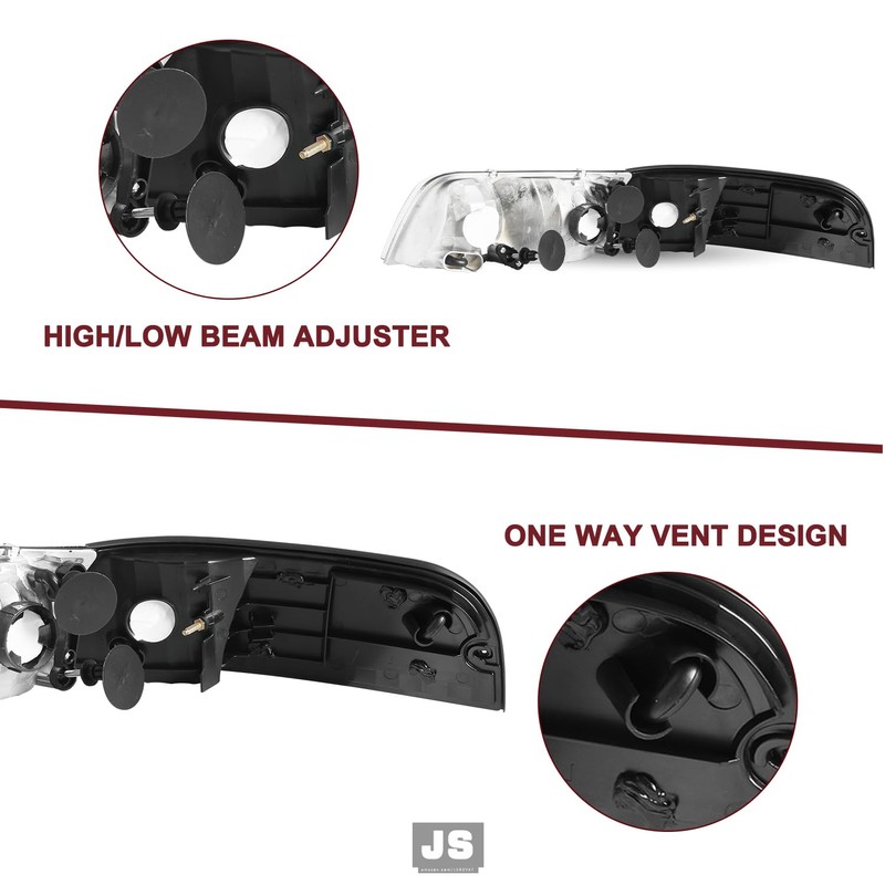 JSBOYAT Headlight Assembly Replacement w/Corner Lights 4pcs for 1998 to