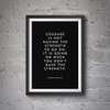 Motivational quote "Courage" by Theodore Roosevelt unframed poster or print