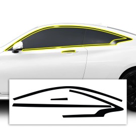 Clearsurface Fits Infiniti Q60 2017-2022 Side Window Chrome Delete Decal Blackout Vinyl Trim - Gloss Black