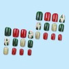 Christmas Press on Nails Green Fake Nails Short Square False