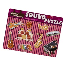 Musical Instruments Sound Puzzle | Wooden Musical Instrument Jigsaw - Wooden Puzzle with Sound Effects for Home, School, Kindergarten