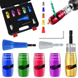 9Pcs Wire Twister Tool for Drill,YIHANGYE Wire Stripper for Drill,for 6-8-10-12-14 Gauge Electric Wire Stripper,Drill Wire Twister With 2Pcs Metal and Plasticwire Twisting ToolWire Connectors Nuts