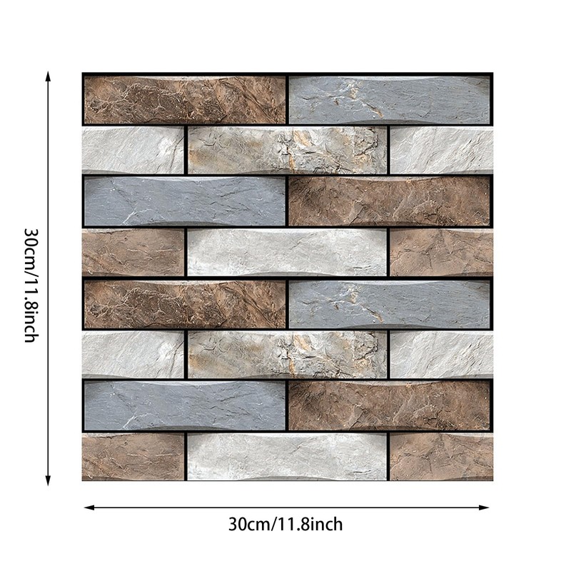 10-Sheet Peel and Stick Tile Backsplash Thicker Design Marble Tiles