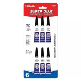 Super Glue BAZIC Multi Purpose Single Use SUPER GLUE  Metal Ceramics Rubber : FREE SHIPPING - 4-Pack