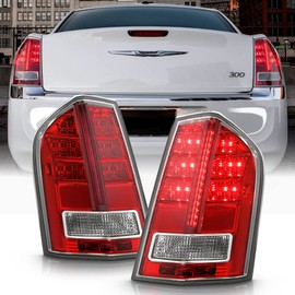 KEEKPO - For 2011 2012 2013 2014 Chrysler 300 w/Red Accent LED Tail Lights Brake Lamps Replacement Pair Set Left+Right