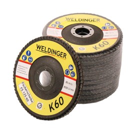 WELDINGER Serrated Disc 125 x 22.23 K60 Abrasive Mop Discs Pack of 10