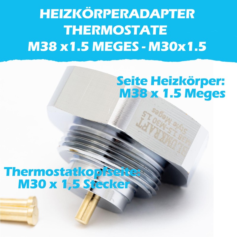 BLUMKRAFT 2 x Radiator Adapter Connector M38 x 1.5 Style