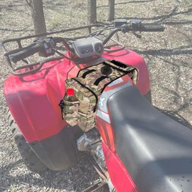 Vanlison ATV Tank Bag Saddle Bag Waterproof Motorcycle Bag Compatible with Snowmobile Sportsman Scrambler FourTrax Grizzly UTV Hanging Storage Bag Camo Brown