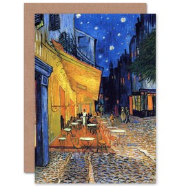 Artery8 Van Gogh Cafe Terrace Place Du Forum Arles 1888 Fine Art Greeting Card Plus Envelope Blank Inside