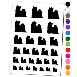 Yorkie Yorkshire Terrier Dog Solid Temporary Tattoo Water Resistant Fake Body Art Set Collection - Black (One Sheet)