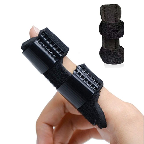 Trigger Finger Splint, PeSandy Adjustable Mallet Finger Splint Brace for Broken Finger Tendon Pain Relief, Comfortable & Breathable, Built-in Aluminium Support Trigger ( 1PCS Black)