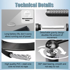 Nexhyp Cordless Skipping Rope with Counter - Weighted Smart Jump Rope for Adults, HD LCD Display, Adjustable Ropeless Skipping Rope for Home/Gym Fitness