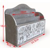 Solid Wood Letter Rack with Elephant Carvings