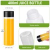 zmybcpack 12 Pack 400ml Plastic Juice Bottles with Black Lids