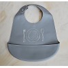 LILA & JACK 2 PK Gray/White Fork Spoon Silicone Bib