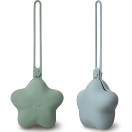 Moonkie - Funda de silicona para chupete, bonito estuche portátil para guardar chupetes, paquete de 2