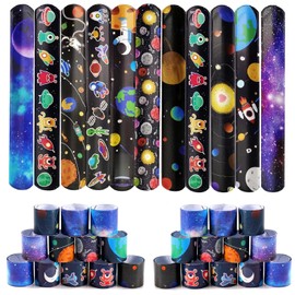 Viicoor Slap Bracelet 24 PCS Space Slap Wrist Bands Bulk for Kids Party Bag Fillers Party Supplies Flavors Gift for Girls Boys Birthday Christmas