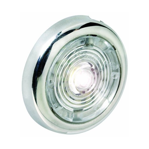 Attwood LED Round Interior and Exterior Light Stainless Steel Bezel, 1.5-Inch, Red