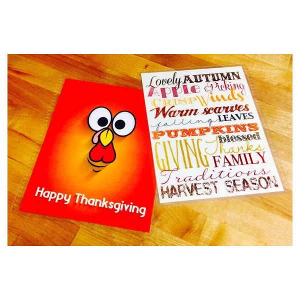 Handmade Fall Thanksgiving Gobble Face Front Back Cover Set 4