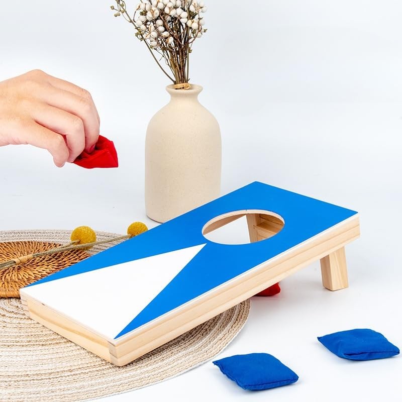 TOMVAES Super Fun, Portable Mini Desktop Cornhole Set of 2,Coated