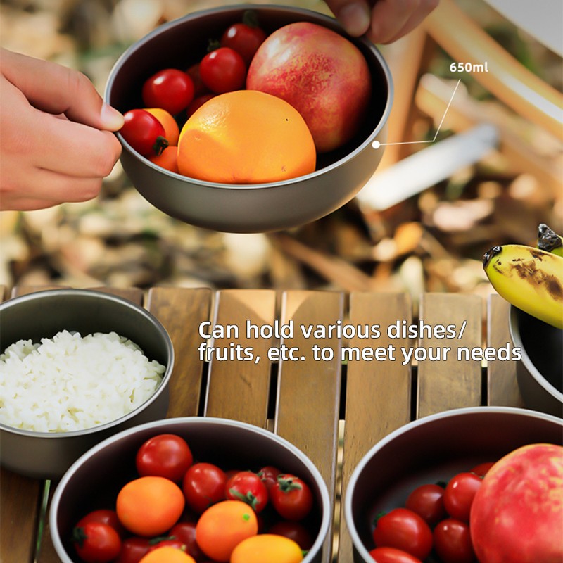 4pcs Lightweight Stackable Bowl Portable Single Layer Dinner Fruit Bowl