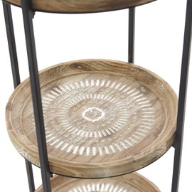 Deco 79 Wood 3 Shelves Shelving Unit, 15" x 15" x 43", Brown