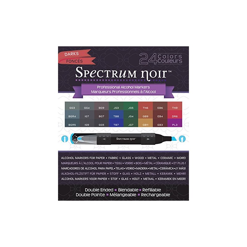 Spectrum Noir Colouring System Alcohol Marker Dual Nib Pens Box