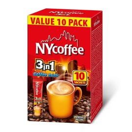 NY Coffee 3-in-1 Coffee Sachets, 5 Boxes Rich Flavoured Coffee Sachets, Classic Instant Coffee Sachets, Individually Wrapped 3-in-1 Sachets, 50 Mokate Coffee Sachets