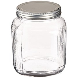 Anchor Hocking 2-Quart Cracker Jar with Brushed Aluminum Lid, Set of 4