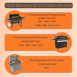 Griddle Cover for Blackstone 36 inch Griddle with Hood, 5482 Grill Cover for 1868 2162 1923 1902 2151 2256, Heavy Duty Waterproof 600D Polyester Flat Grill Cover Blackstone 36 inch Griddle Cover