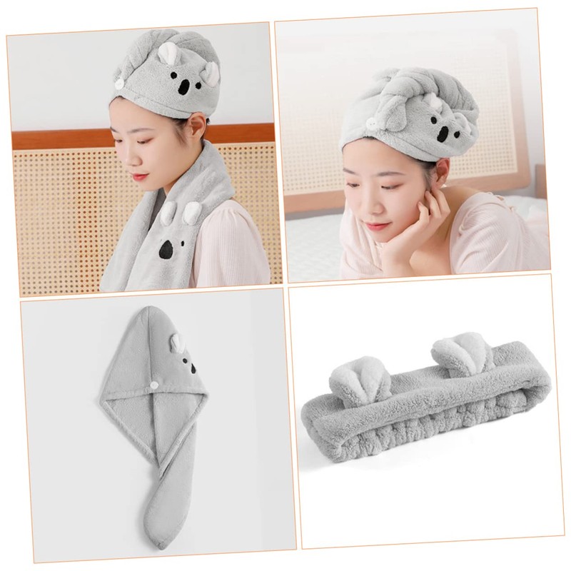 Baluue Thickened Hair Drying Cap Set Soft Salon Towels Absorbent