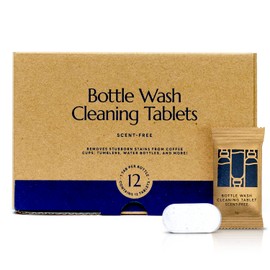 CLEANOMIC Bottle Wash Cleaner Tablets (12 Pack) - Water Bottle Cleaning Tablets, Water Bottle Cleaner Tablets (Scent-Free)