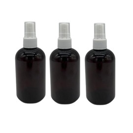 Natural Farms 4 oz Amber Boston BPA FREE Bottles - 3 Pack Empty Refillable Containers - Essential Oils - Aromatherapy | White Fine Mist Sprayers - Made in the USA