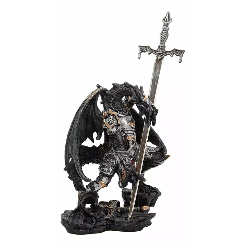 Ghost Elemental Dragon With Battle Armor And Long Sword Letter