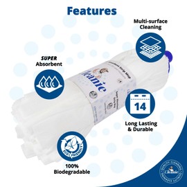 Mr Cleanie Super Absorbent Spunlace Strip Floor Mop Replacement Head Refill for Household Cleaning Kitchen Bathroom