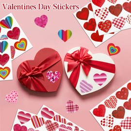 Valentine Stickers 32 Sheets Heart Stickers 384 Pcs Valentines Day Stickers Glitter Heart Stickers Cute Love Stickers Valentine Decorations for Gifts Cards Envelopes Craft Gift Bags Wedding Party