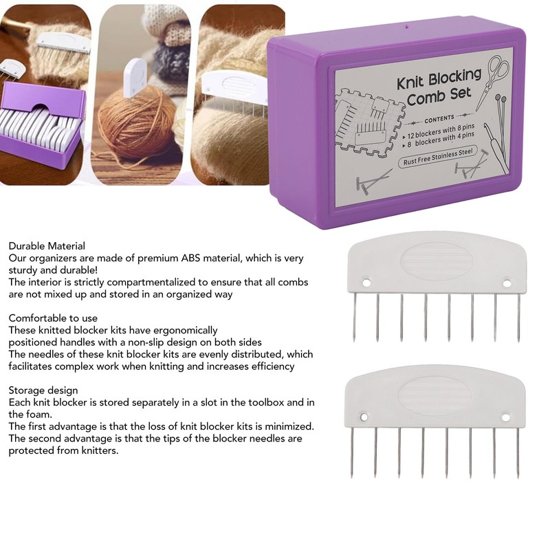 20Pcs Knit Blockers Pins Kit 4pin and 8pin Knit Blocking