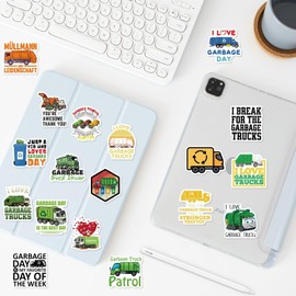 Garbage Truck Stickers 50 Pack Laptop Stickers,Cute Garbage Truck Stickers for Water Bottles Skateboard Scrapbook Bike Computer,Phone,-Graffiti Stickers Pack for Teens Girls Kids