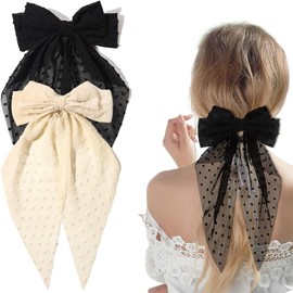 Pack of 2 Hair Bows Clips, Hair Bows Girls, Hair Bow Clips, Hair Clips with Large Bow, Plain Hair Pin with Bow, Hair Clips, Accessories for Girls and Women