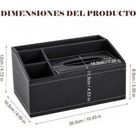 Funda para Caja de Pañuelos, Elegante de Caja de Pañuelos de Rectangular Piel PU con Organizador de Controles Remotos de 4 Colores para el Hogar