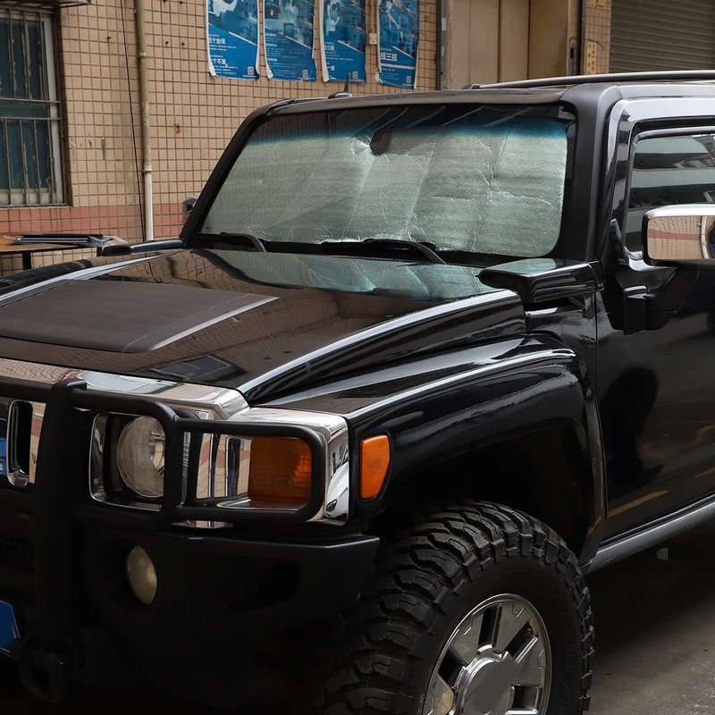 Windshield Sunshade Compatible with Hummer H3 2005-2009, Auto Sun Visor,