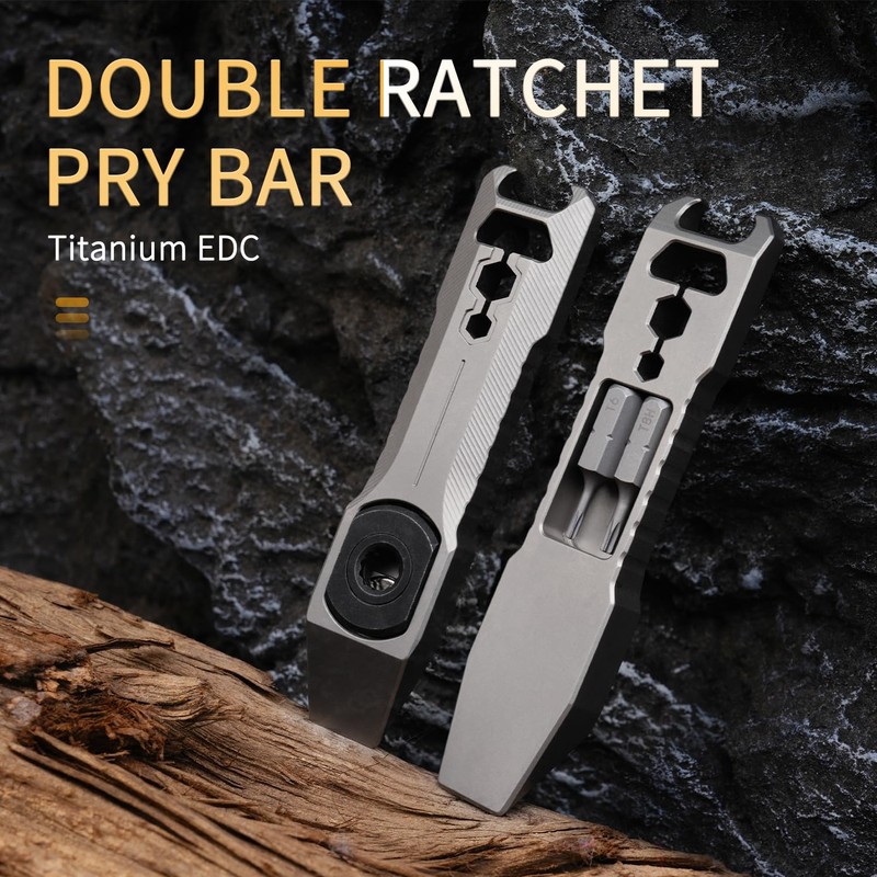 ainhue A391 Compact 3.91 inches Stonewashed TC4 Titanium Pry Bar
