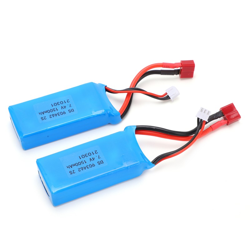 7.4V 1500mAh Lithium Batteries 15C T Plug Model Battery for