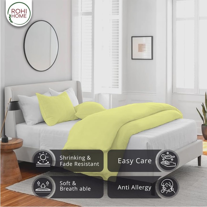 Rohi Easy Care plain Single Duvet Cover set – Soft